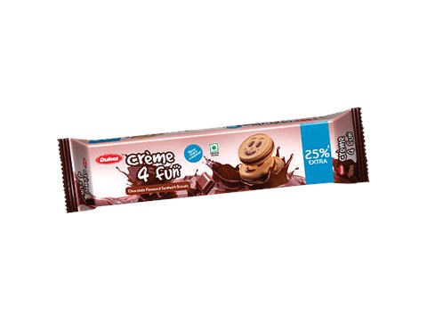 Dukes  Creme 4 Fun Chocolate Flavoured Sandwich Biscuits - Creamy, 150 g