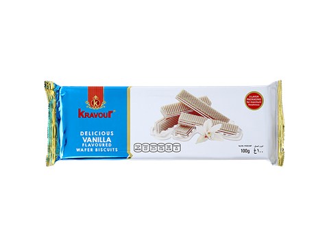 Kravour Vanilla Flavoured Wafer Biscuits, 100 g