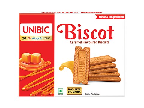Unibic Biscot Caramel Flavoured Biscuits, 250 g