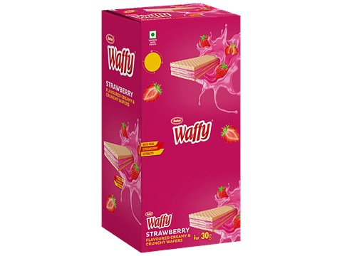 Dukes  Waffy - Strawberry Flavoured Creamy & Crunchy Sandwich Wafer Biscuit, 360 g