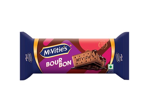 McVitie's Bourbon Cream Biscuits With Goodness Of Cocoa, 100 g