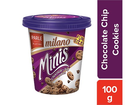 Parle Platina Milano Minis Chocolate Chip Cookies, 100 g