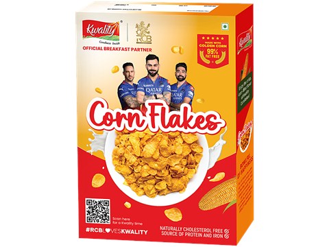 Kwality Corn Flakes Original - Breakfast Cereals, Source Of Protein, 375 g