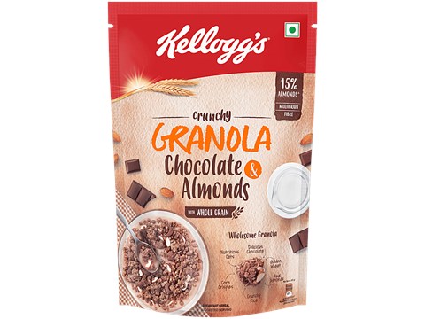 Kellogg's Crunchy Granola Muesli Chocolate & Almonds - Ready To Eat Breakfast & Snack, 450 g