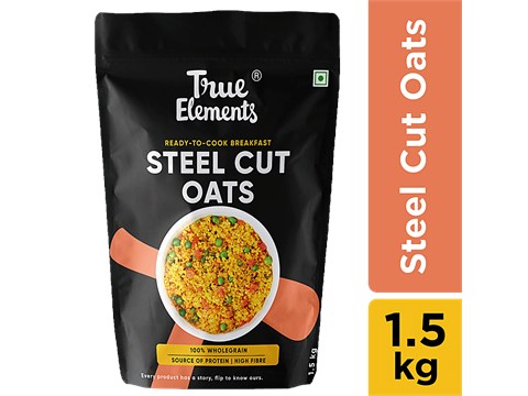 True Elements Gluten Free Steel Cut Oats - Rich In Iron & Fibre, Wholegrain, 1.5 kg