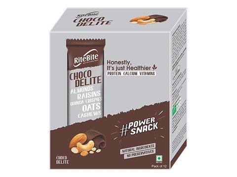 RiteBite Max Protein Multigrain Energy Bar - Choco Delite, Healthy Snack, High In Protein & Fibre, 40 g