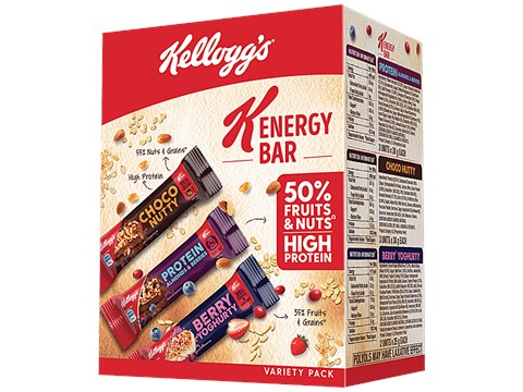 Kellogg's K-Energy Bars Variety Pack - 8 Bars, 3 Flavours, 230 g