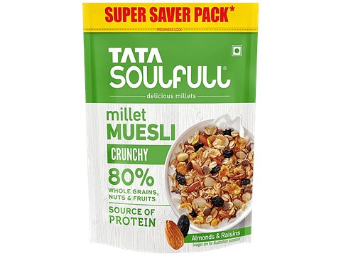 Tata Soulfull Crunchy Millet Muesli Breakfast Cereal With Almonds & Raisins, 700 g