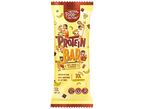 Better Food Factory Choco Banana Protein Bar, 52 g