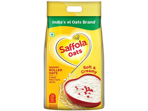 Saffola Rolled Oats - Natural With High Protein & Fibre, Healthy Cereals, Value Pack, 1 kg