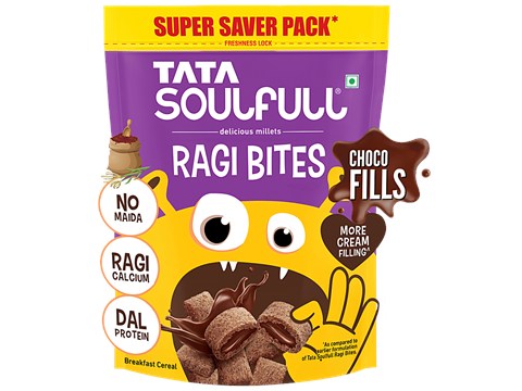 Tata Soulfull Ragi Bites Choco Fills, No Maida, Dal Protein, Kids Cereal, 1 kg