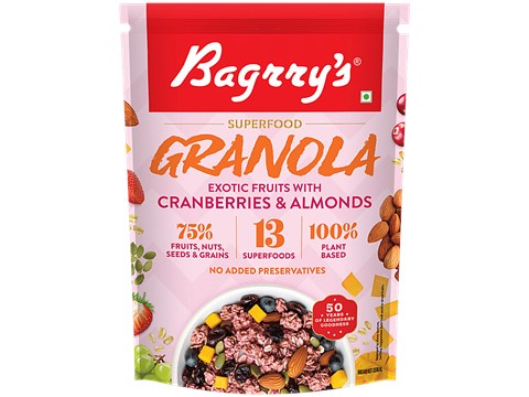 Bagrry's Granola Exotic Fruits - Cranberries, Almonds, 400 g