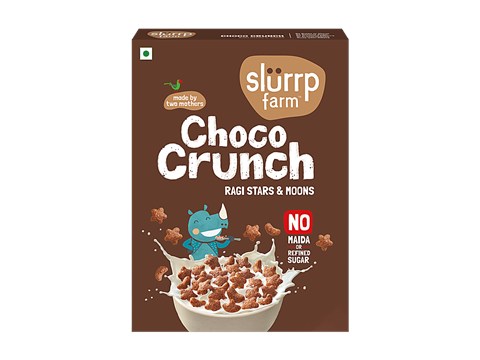 Slurrp Farm Choco Crunch Breakfast Cereal - Ragi Stars & Moons, 300 g
