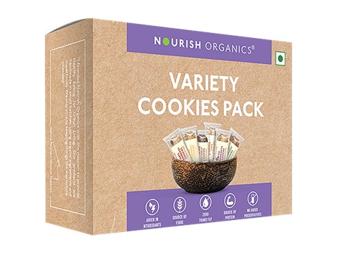 Nourish Organics Variety Cookies Pack - Rich In Antioxidants, Fibre & Protein, No Preservatives, 140 g