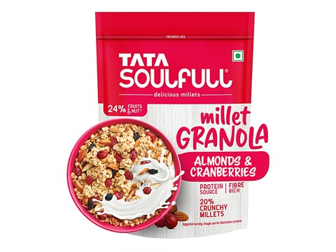 Tata Soulfull Millet Granola Breakfast Cereal - Almonds & Cranberries, 400 g