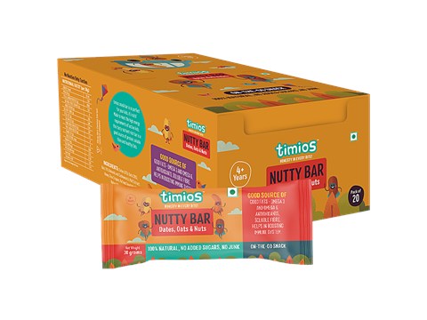 Timios Nutty Bar - Dates, Oats & Nuts, 4+ Years, 30 g