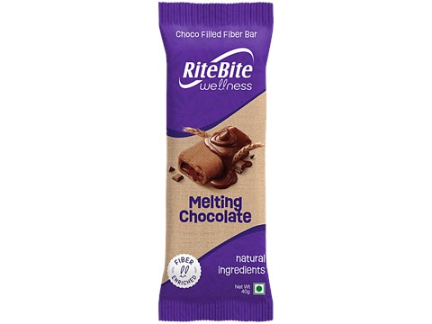 RiteBite Max Protein Max Protein Wellness Choco Filled Fiber Melting Chocolate Bar, 40 g