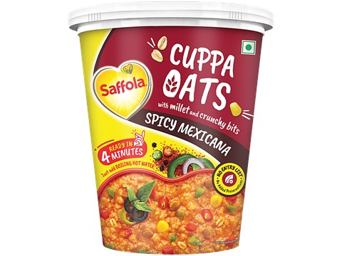 Saffola Spicy Mexicana Cuppa Oats With Millet & Crunchy Bits, 44 g