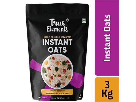 True Elements Whole Instant Oats - Gluten Free, High Protein & Fibre, 3 kg