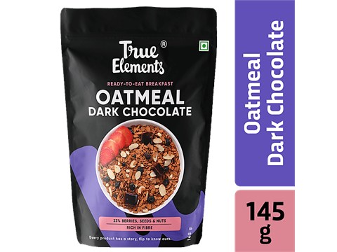 True Elements Ready To Eat Breakfast -  Dark Chocolate Oatmeal, High Fibre, 145 g