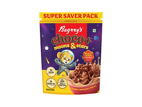 Bagrry's Choco+ Moons & Stars Breakfast Cereal, 1.2 kg