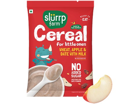 Slurrp Farm Wheat, Apple & Date With Milk Cereal For Little Ones, 50 g