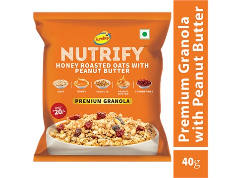 Sundrop Nutrify Honey Roasted Oats - With Peanut Butter, Granola, 40 g