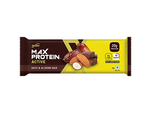 RiteBite Max Protein Max 20 g Protein Active Date & Almond Bar, 75 g