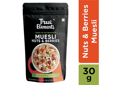 True Elements Nuts & Berries Muesli - Almonds & Cranberries, 30 g