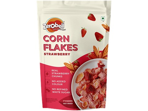 Zerobeli Corn Flakes - Strawberry, 260 g
