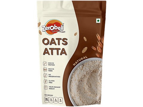 Zerobeli High Fibre Oats Atta - Healthy Breakfast, No Preservatives, Gluten-Free, 1 kg
