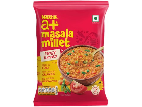 Nestle A+ Tangy Tomato Masala Millet, 40 g