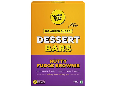 Yoga Bar Dessert Bar - Nutty Fudge Brownie, No Added Sugar, 200 g
