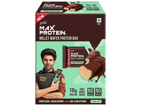 RiteBite Max Protein Choco Temptation Millet Wafer Protein Bar, 40 g