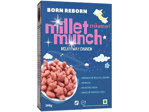Born Reborn Millet Munch - Strawberry, Milky Way Crunch, 300 g