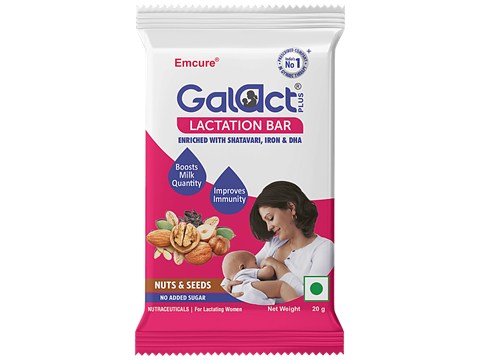 Galact Plus Lactation Bar - Nuts & Seeds With Shatavari, Iron & DHA, 20 g