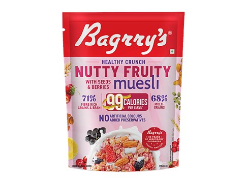 Bagrry's Crunchy Nutty Fruity Muesli With Seeds, Berries, 425 g