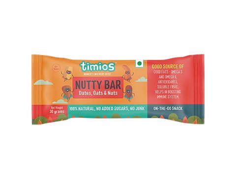 Timios Nutty Bar - Dates, Oats & Nuts, 4+ Years, 30 g