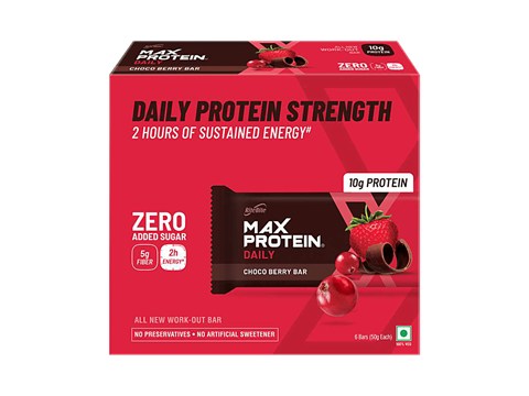 RiteBite Max Protein Bars Choco Berry, 10 g Protein Bar - Sugar Free Healthy Protein Snacks, 50 g