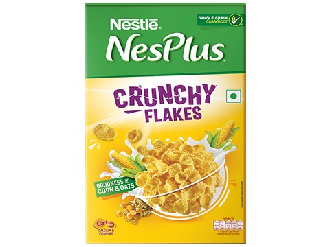 Nestle NesPlus Breakfast Cereal - Crunchy Flakes With Corn & Oats, 475 g