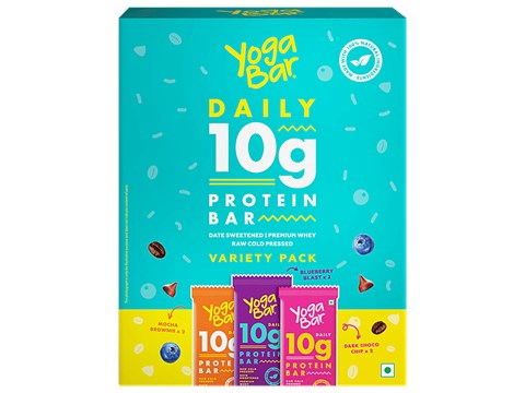 Yoga Bar 10 g Protein Bar Variety Pack Assorted - Gluten-Free, Healthy Snacks, Raw Cold Pressed, Date Unsweetened, Premium Whey, 300 g