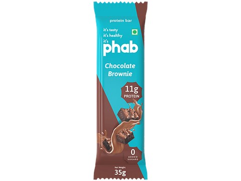 Phab Chocolate Brownie 11 g Protein Bar, 35 g