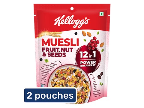 Kellogg's Fruit, Nut & Seeds Muesli 12 In 1 Power Breakfast, 2x240 g