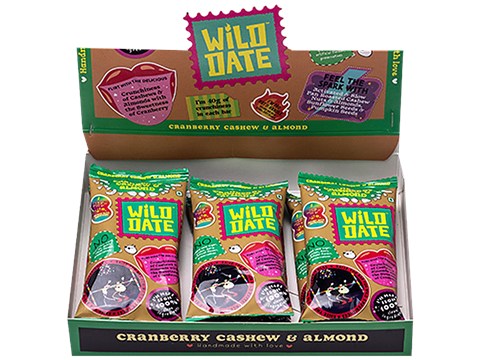 Wild Date Cranberry Cashew & Almond Snack Bar - Gluten-Free, No Added Sugar, 240 g