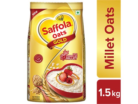 Saffola Oats Gold - Rolled Oats With Jowar Millet, 1.5 kg
