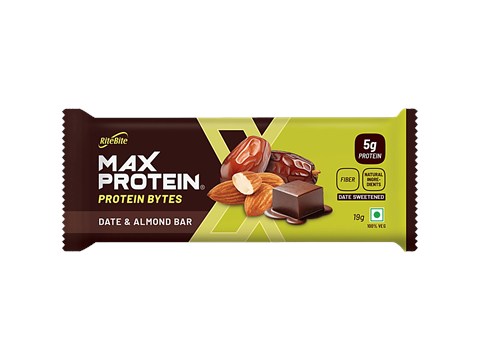 RiteBite Max Protein Max 5g Protein Date & Almond Bar Protein Bytes, 19 g