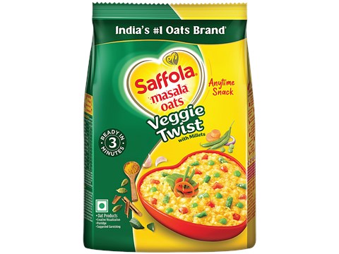 Saffola Veggie Twist Masala Oats, 225 g