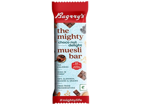 Bagrry's The Mighty Muesli Bar - Choco Nut Delight, Wholesome, Provides Energy, Rich In Fibre, 38 g