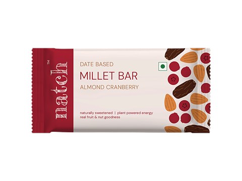 Natch Date Based Almond Cranberry Millet Bar, 40 g