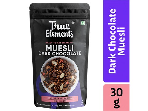 True Elements Dark Chocolate Muesli, 30 g